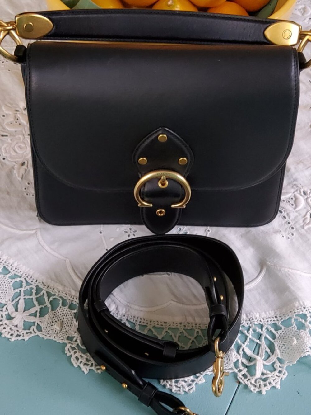 Coach Beat Bag in Black +Chain Strap+ Top Handle + Crossbody Strap 4597